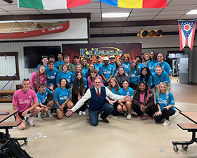 Ohio Magician Ron Spangler performing for summer camp counselors