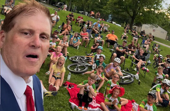 Ohio magician Ron Spangler performs for families at John Bryan State Park near Yellow Springs Ohio