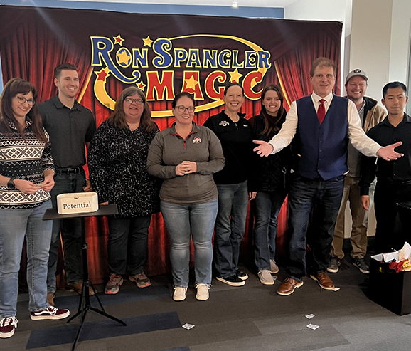 Columbus Ohio Magician Ron Spangler performs his magic for a local corporate event